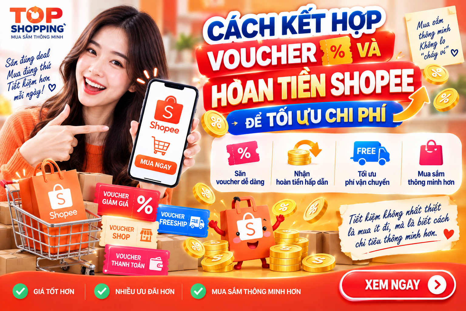 Cách Kết Hợp Voucher Và Hoàn Tiền Shopee Để Tối Ưu Chi Phí
