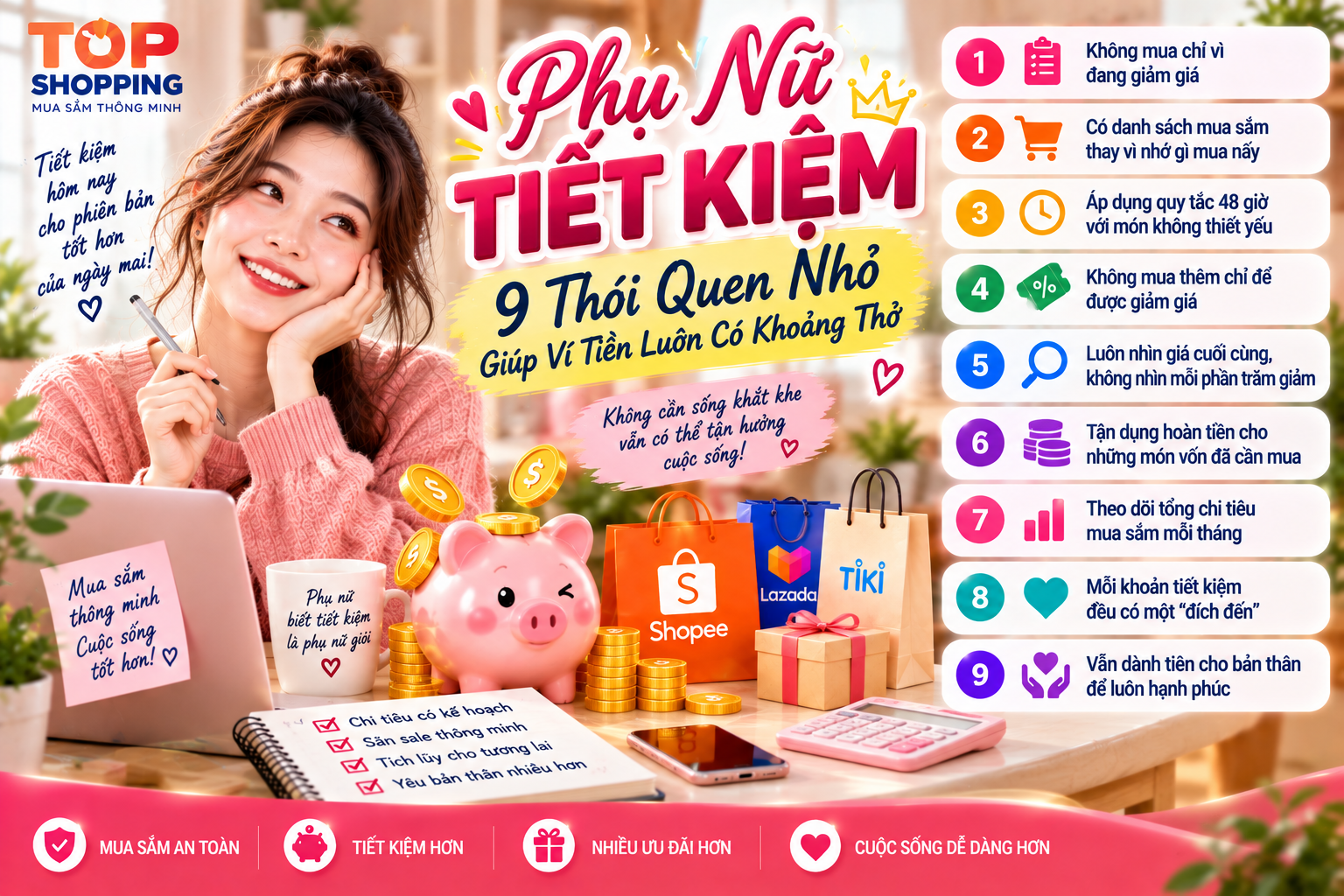 Phụ Nữ Biết Tiết Kiệm: 9 Thói Quen Quản Lý Tiền Hay